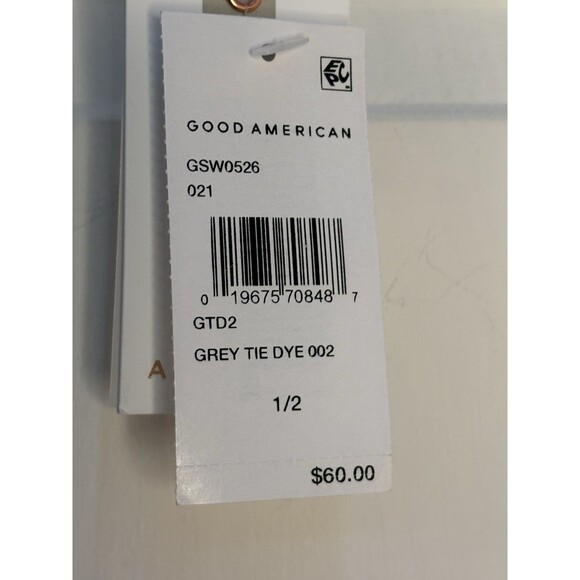 Good American Grey Tie Dye Always Fits Classic Swim Bikini Bottoms Size 1/2 NWT - Picture 4 of 7